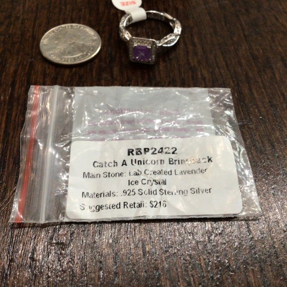 Bomb Party “ Catch A Unicorn Bringback” ring size 10 Lab created lavender crysta - Picture 5 of 7